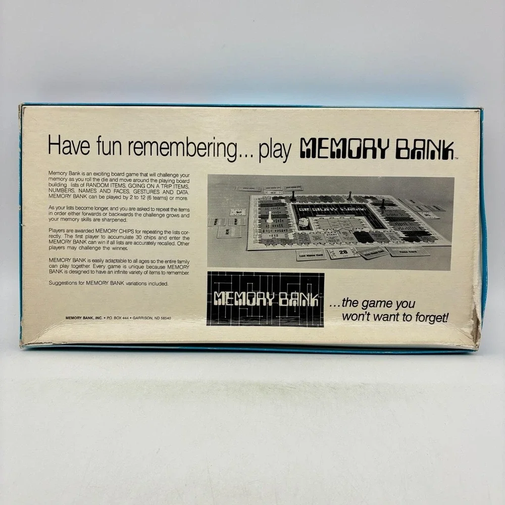 VINTAGE Memory Bank Game COMPLETE James A Fisher 1985 Challenges Family